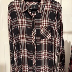 Rails Men's Black and Red Plaid Button Down Shirt